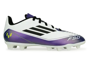adidas Kids F50 Messi Club FxG White/Black/Purple
