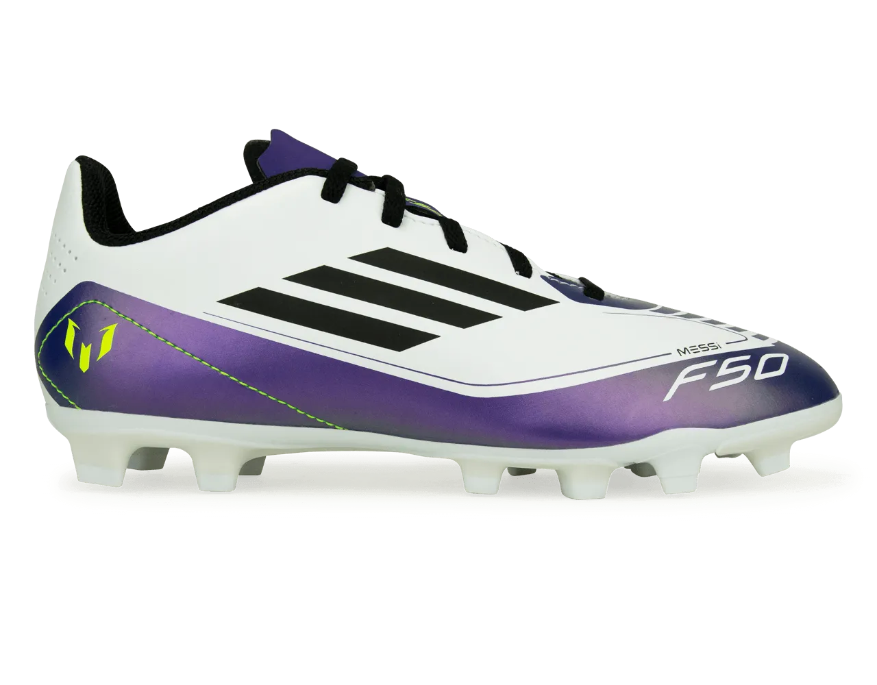 adidas Kids F50 Messi Club FxG White/Black/Purple