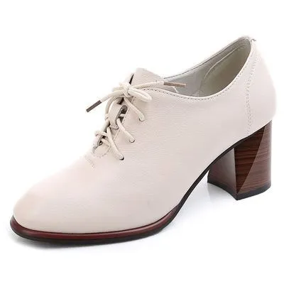 Andrea Women's High Heeled Pumps With Black Laces