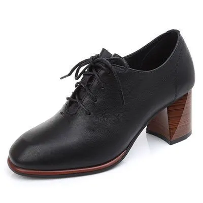 Andrea Women's High Heeled Pumps With Black Laces