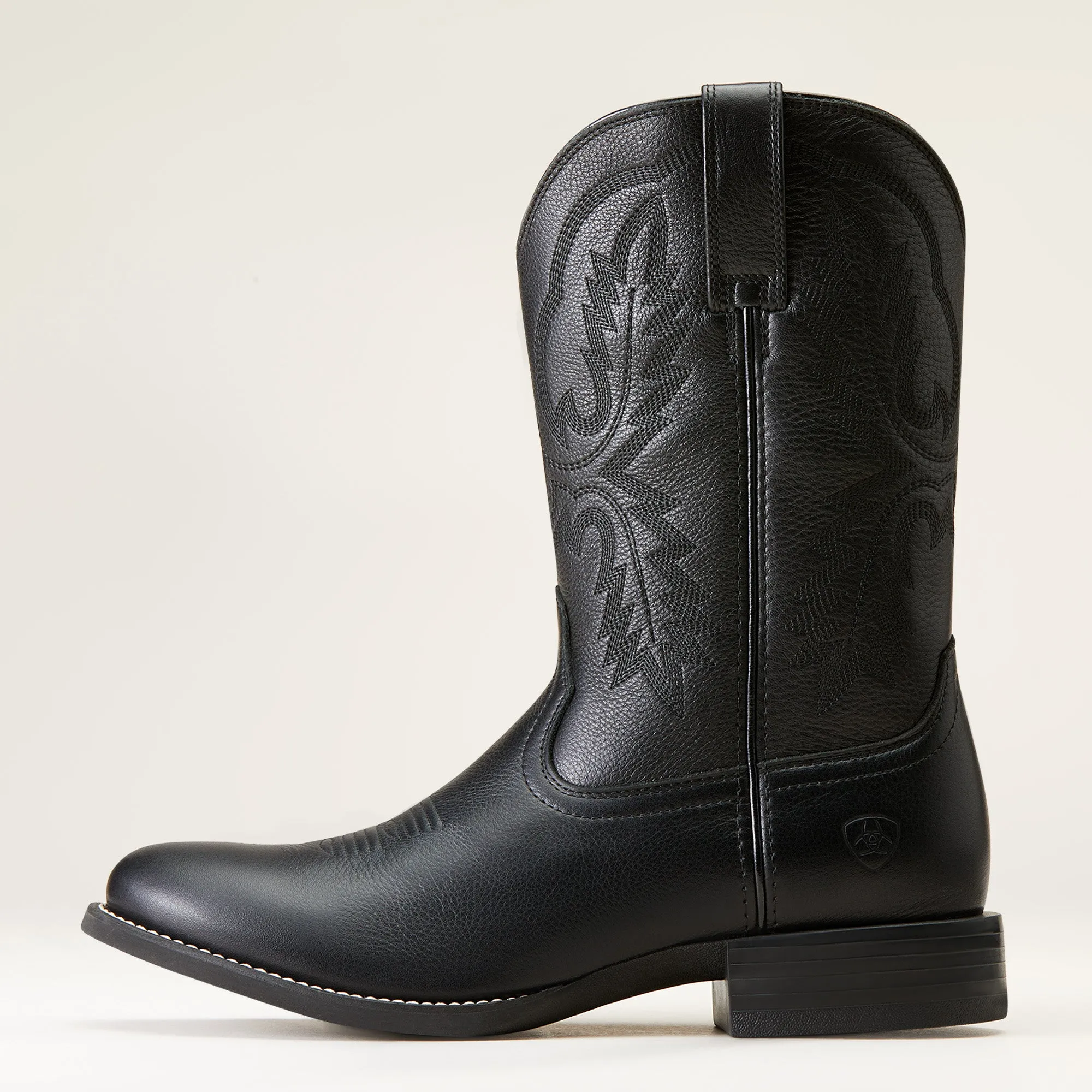 Ariat Men's Black Deertan Sport Stratten Round Toe Western Boots