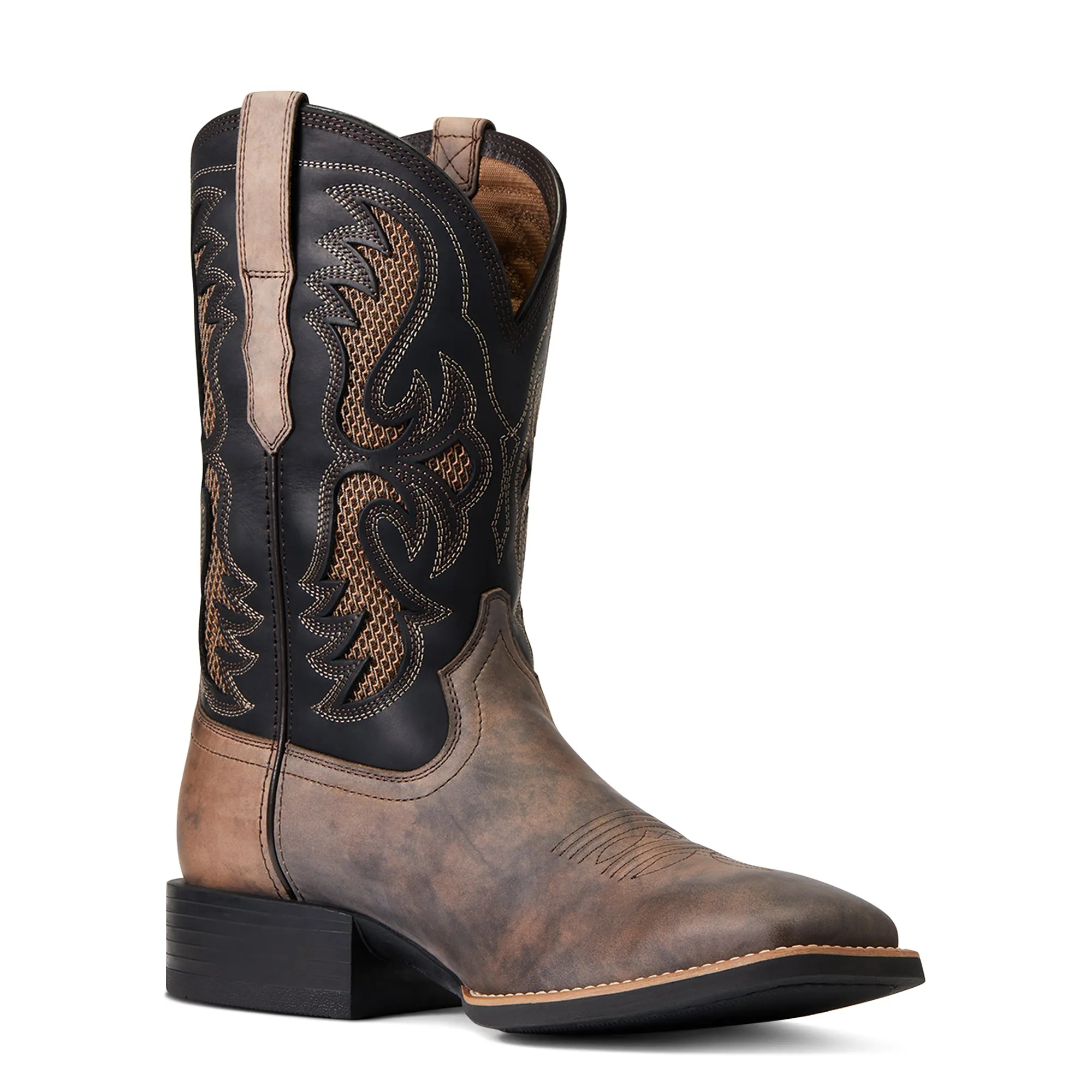 Ariat Tan/Black Sport VentTEK Fresco Broad Square Toe Boots for Men