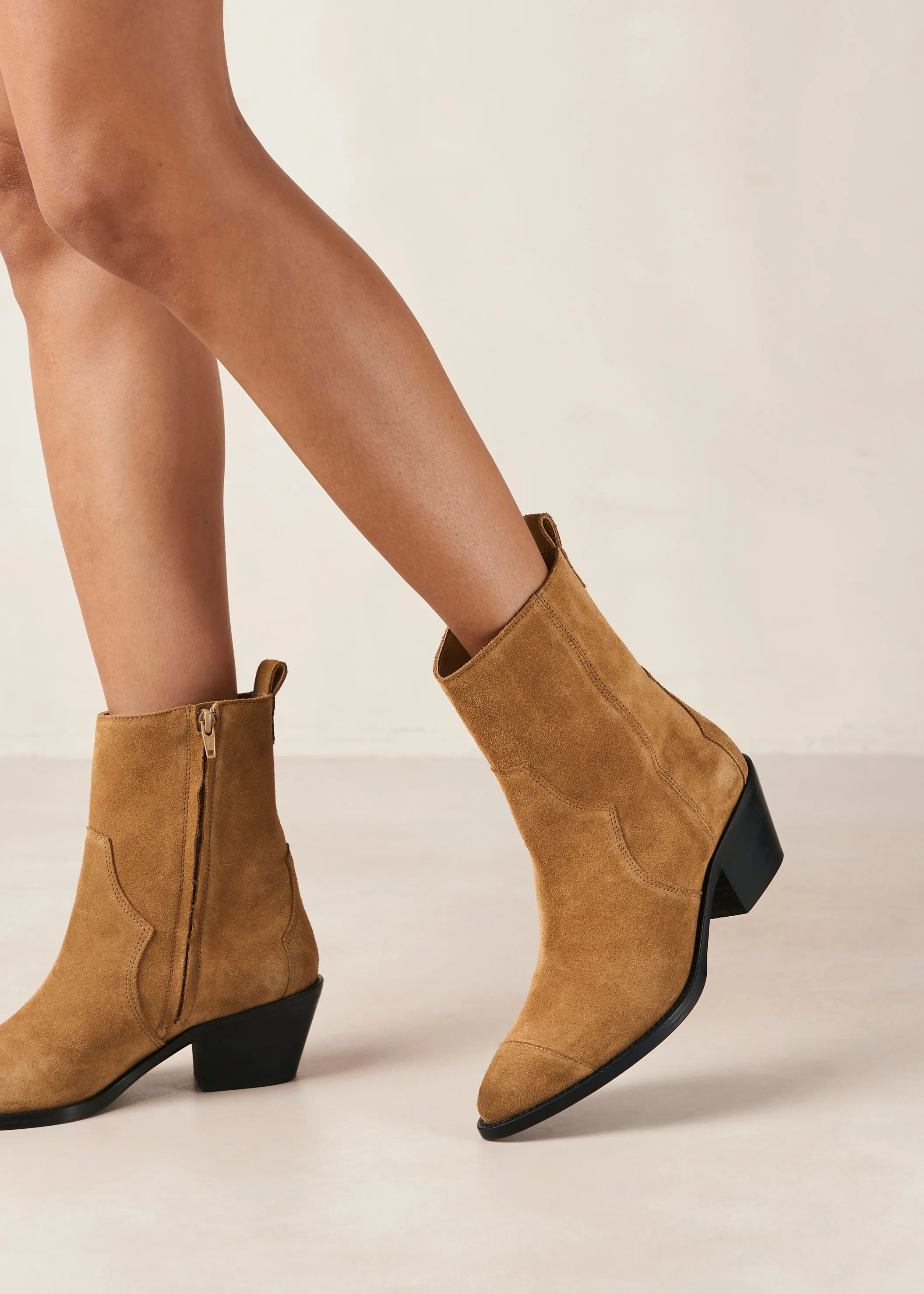 Austin Suede Leather Ankle Boots Tan Brown