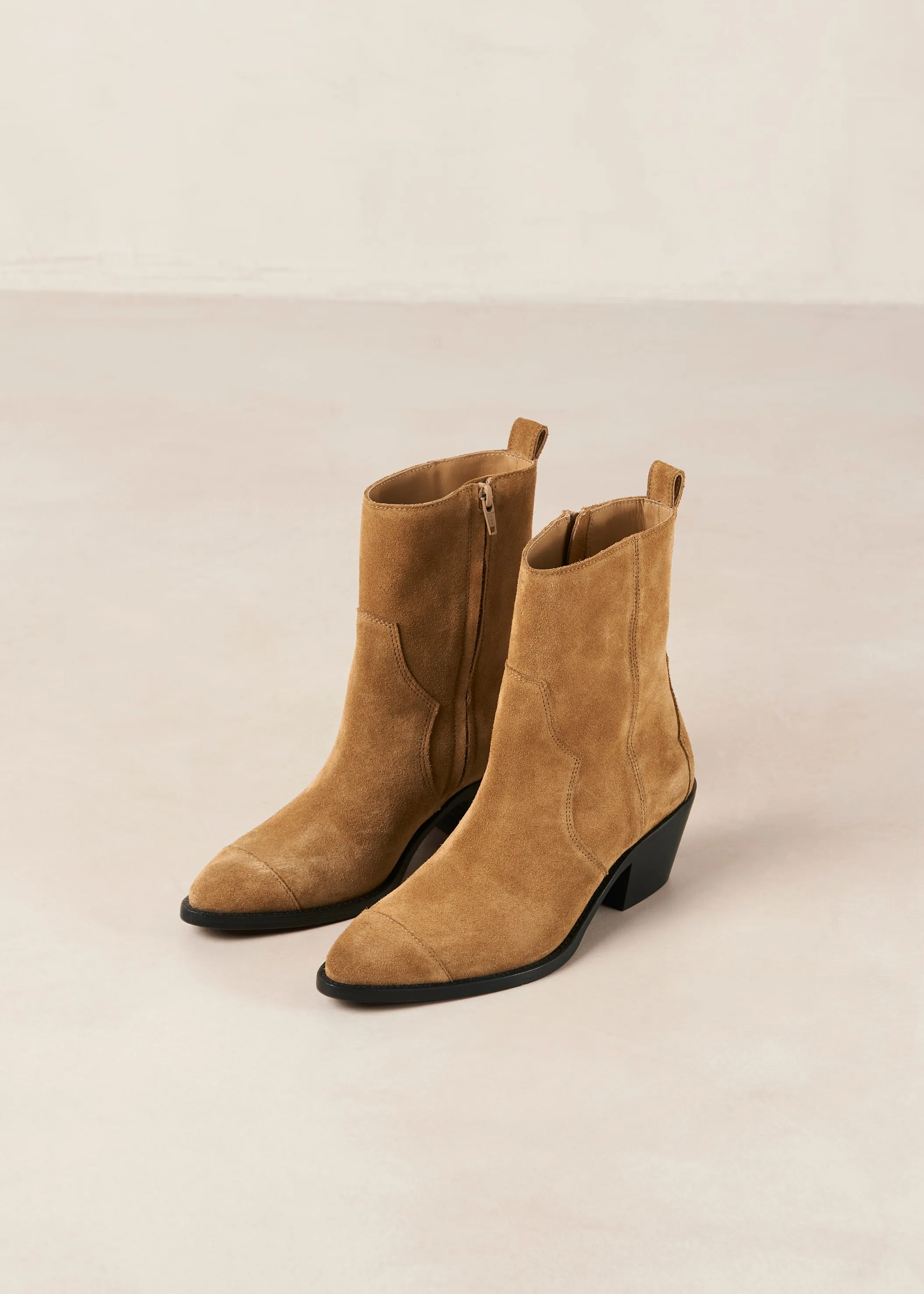 Austin Suede Leather Ankle Boots Tan Brown