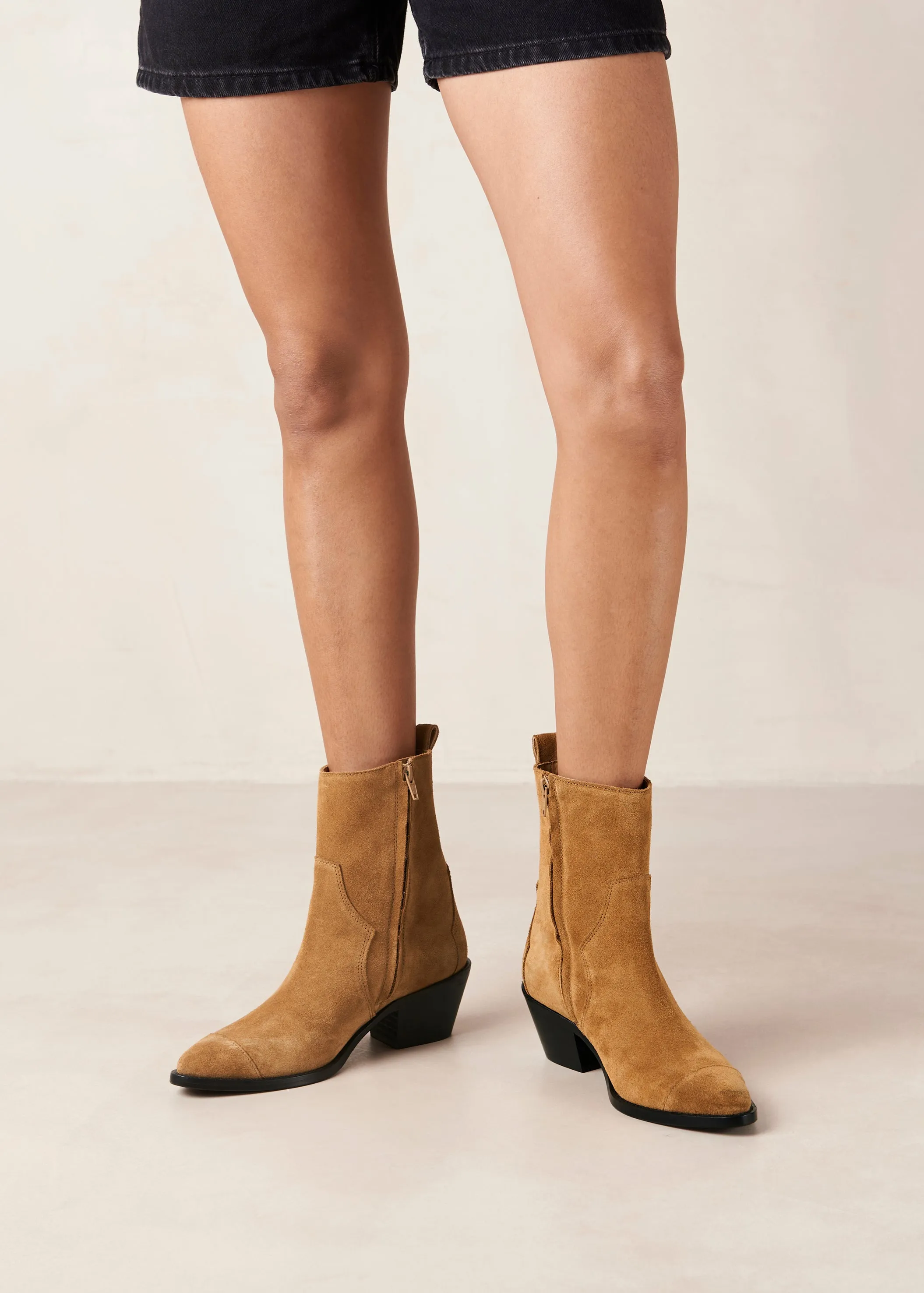 Austin Suede Leather Ankle Boots Tan Brown