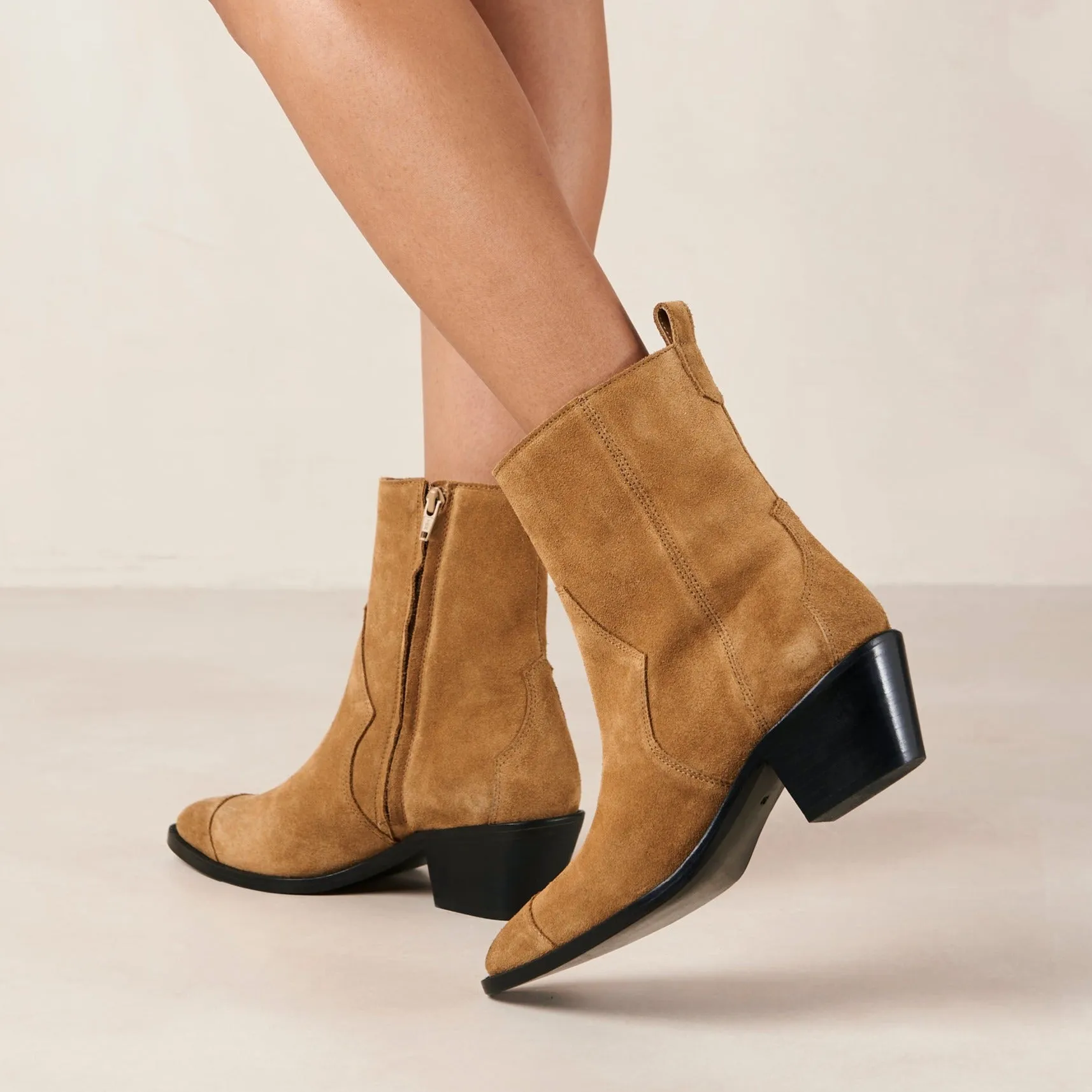 Austin Suede Leather Ankle Boots Tan Brown