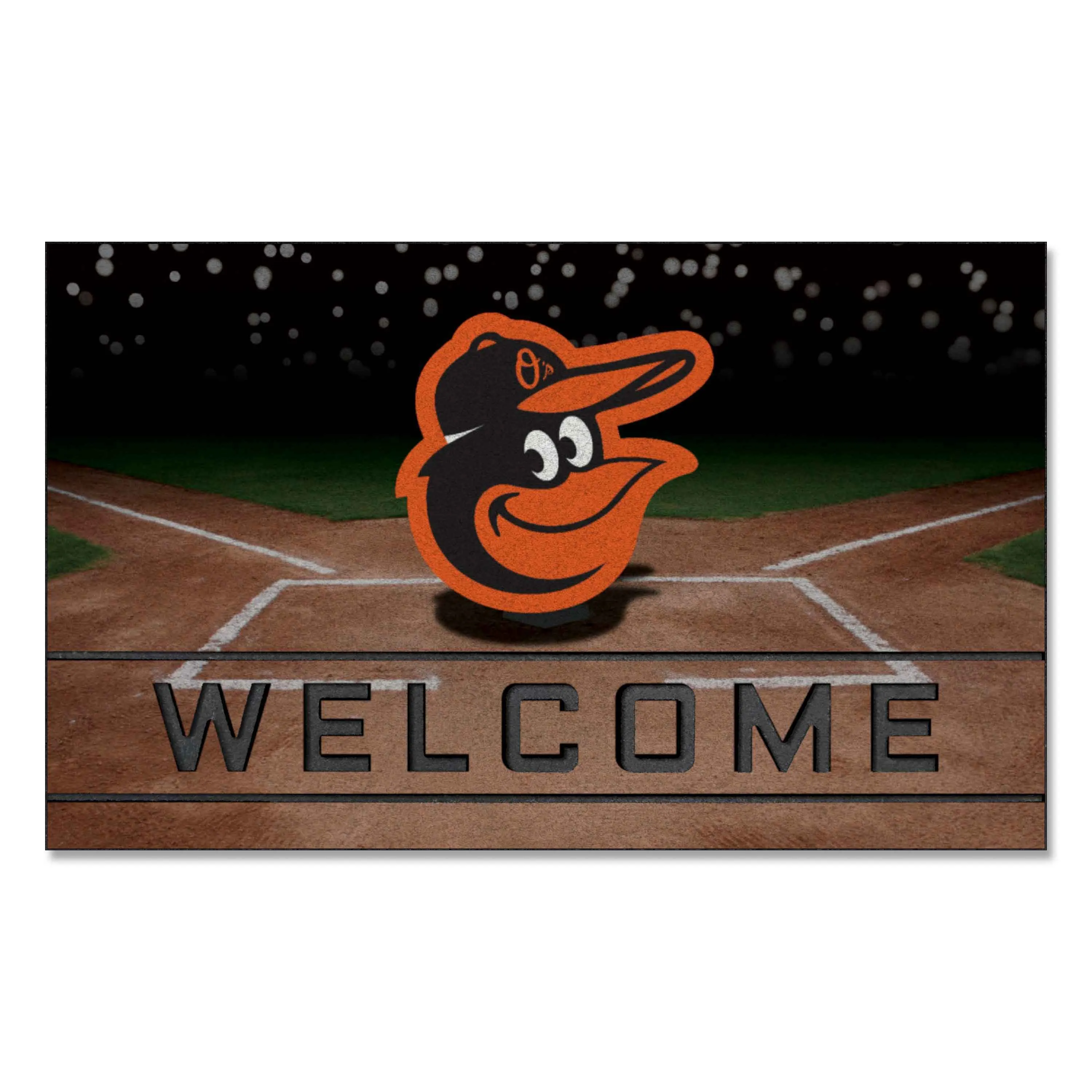 Baltimore Orioles Rubber Door Mat - 18in. x 30in.