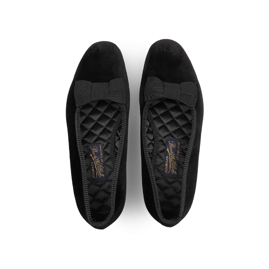 Black Velvet Bow Opera Pumps