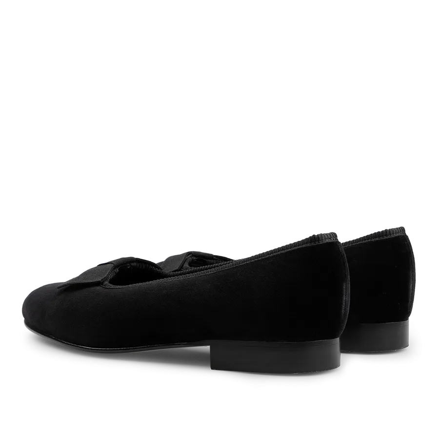 Black Velvet Bow Opera Pumps