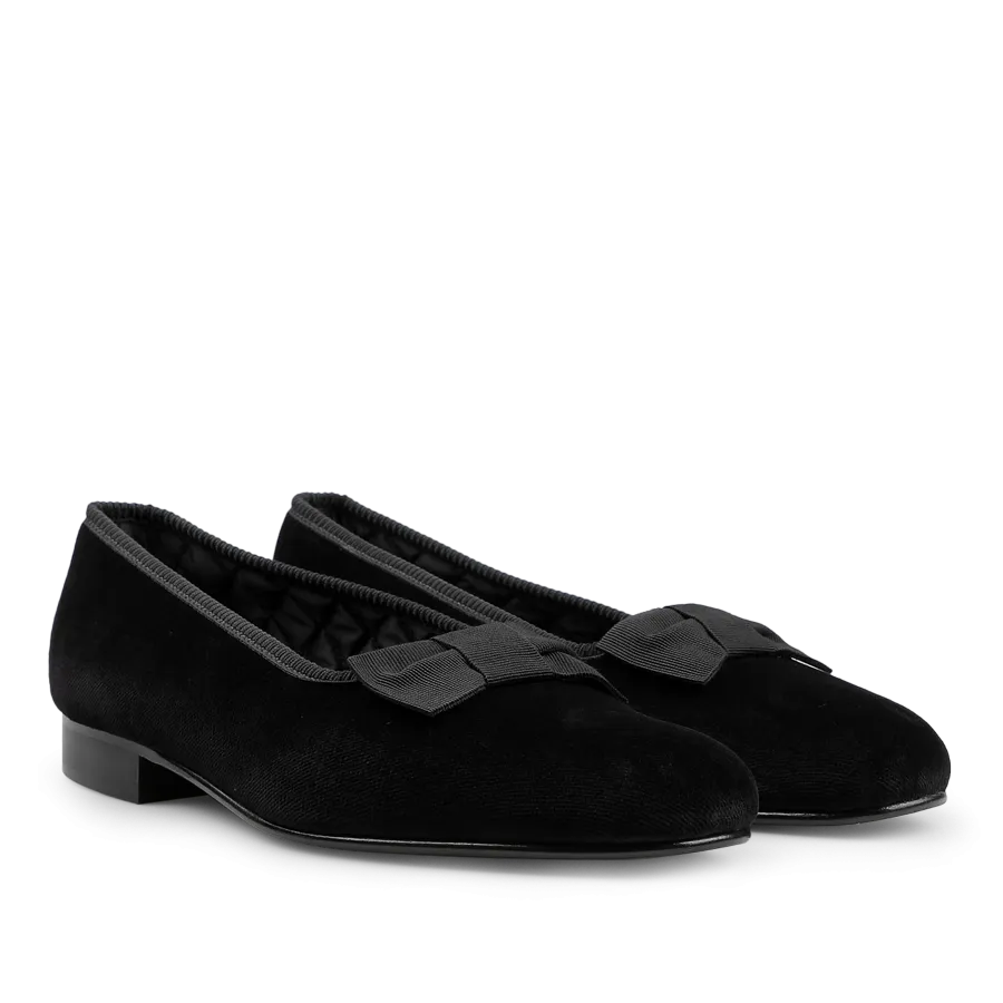 Black Velvet Bow Opera Pumps