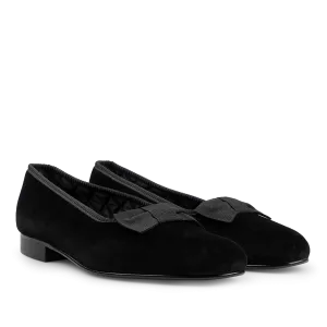 Black Velvet Bow Opera Pumps