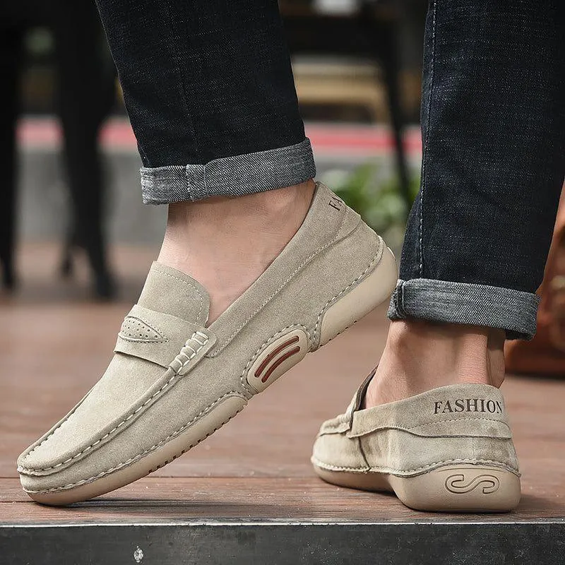 Breathable Suede Men's Casual Shoes TBFS0955 Soft Leather Loafers