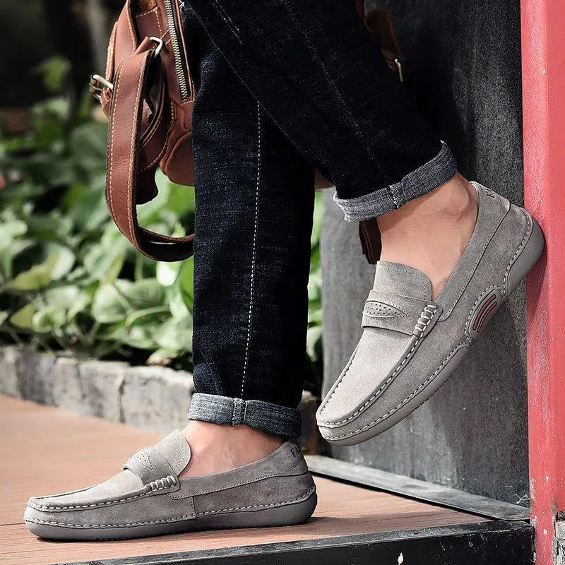 Breathable Suede Men's Casual Shoes TBFS0955 Soft Leather Loafers
