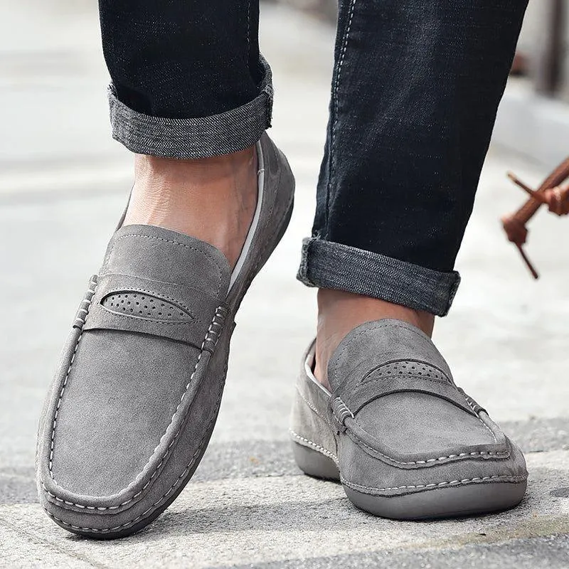 Breathable Suede Men's Casual Shoes TBFS0955 Soft Leather Loafers