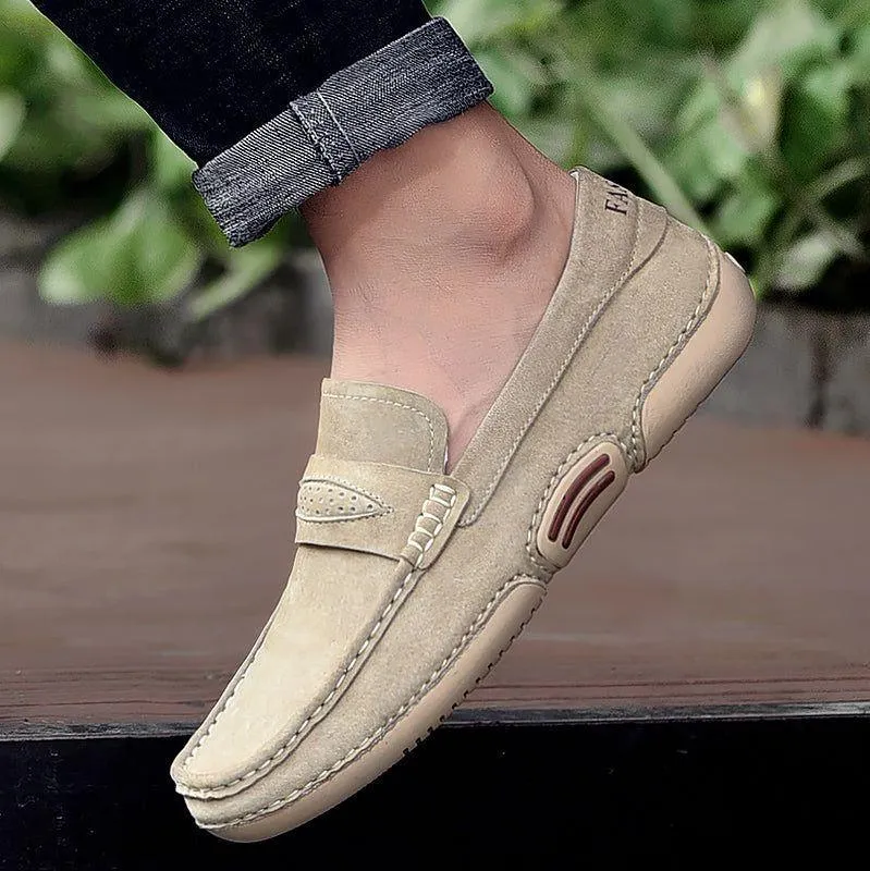 Breathable Suede Men's Casual Shoes TBFS0955 Soft Leather Loafers