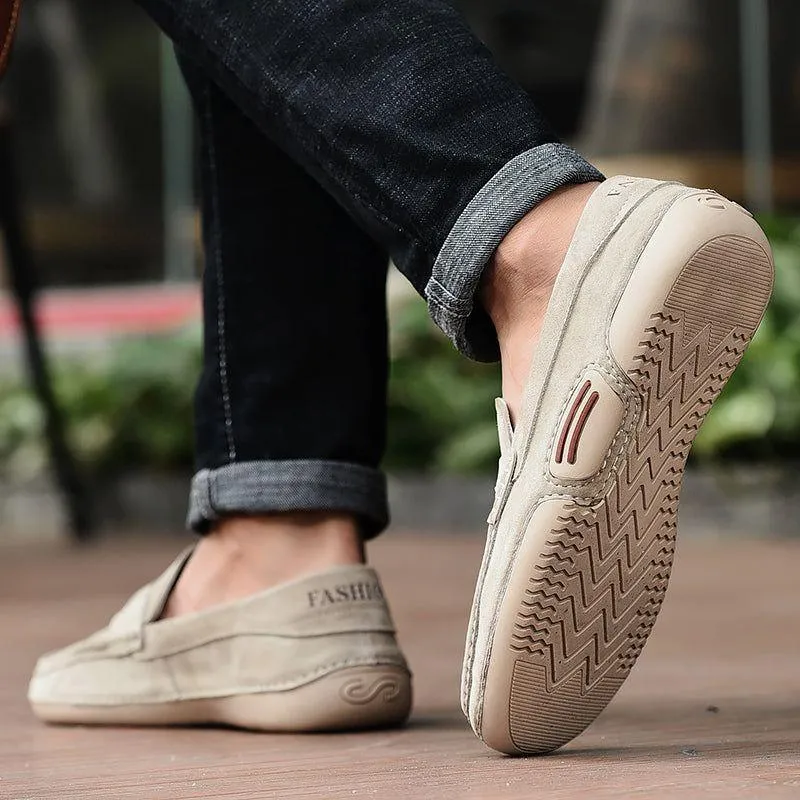 Breathable Suede Men's Casual Shoes TBFS0955 Soft Leather Loafers