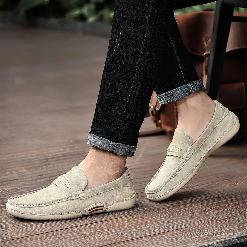 Breathable Suede Men's Casual Shoes TBFS0955 Soft Leather Loafers