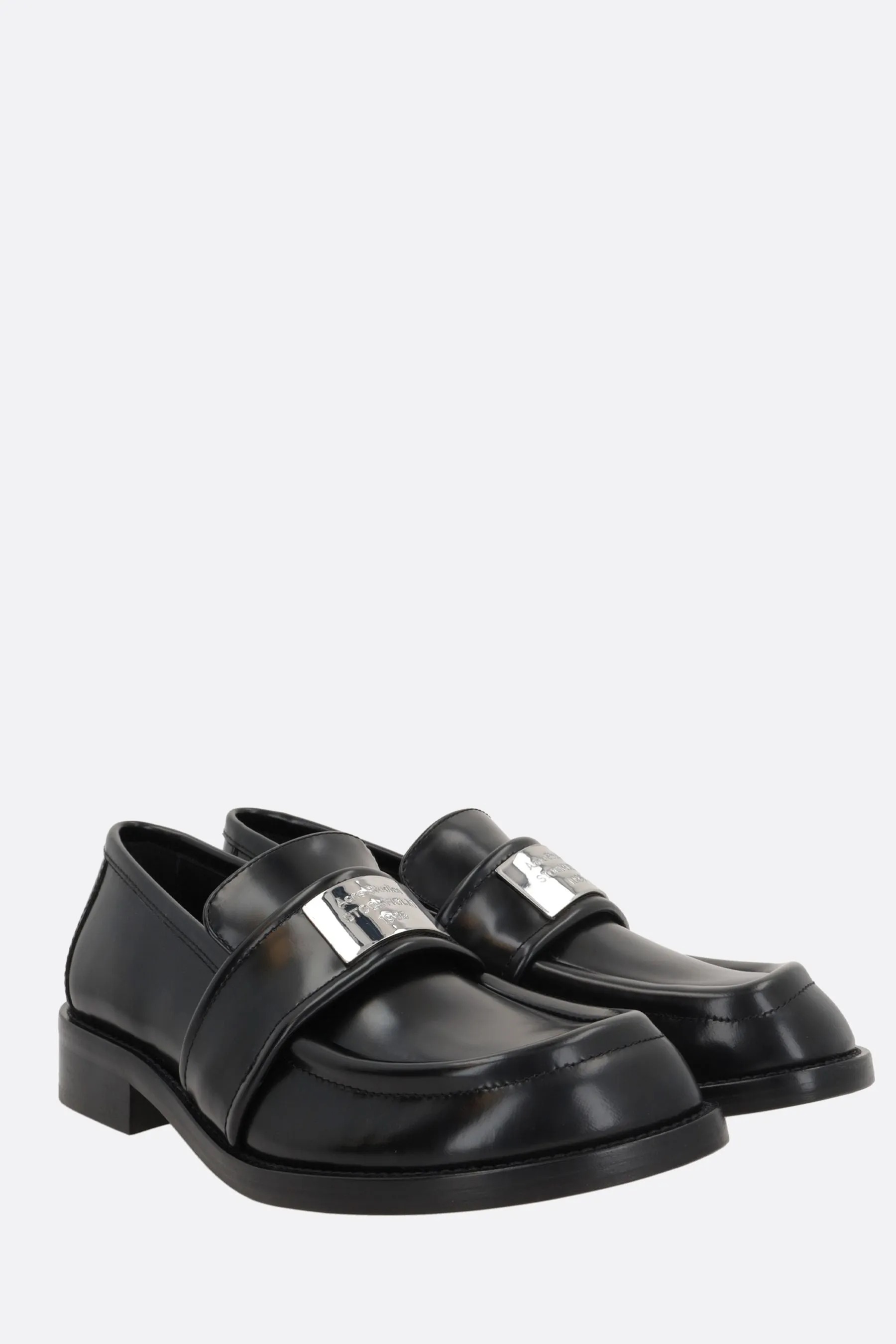 brushed leather loafers