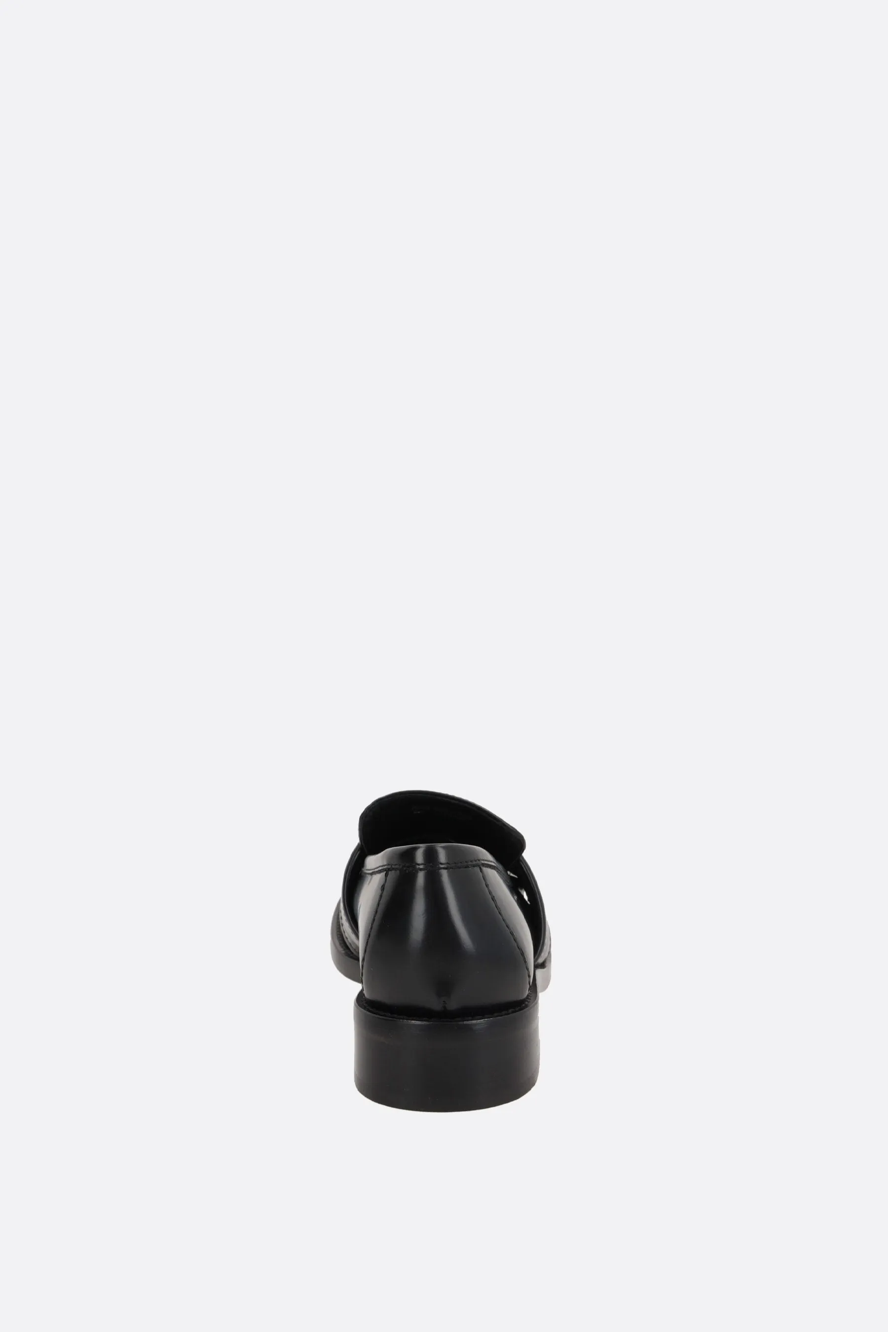 brushed leather loafers