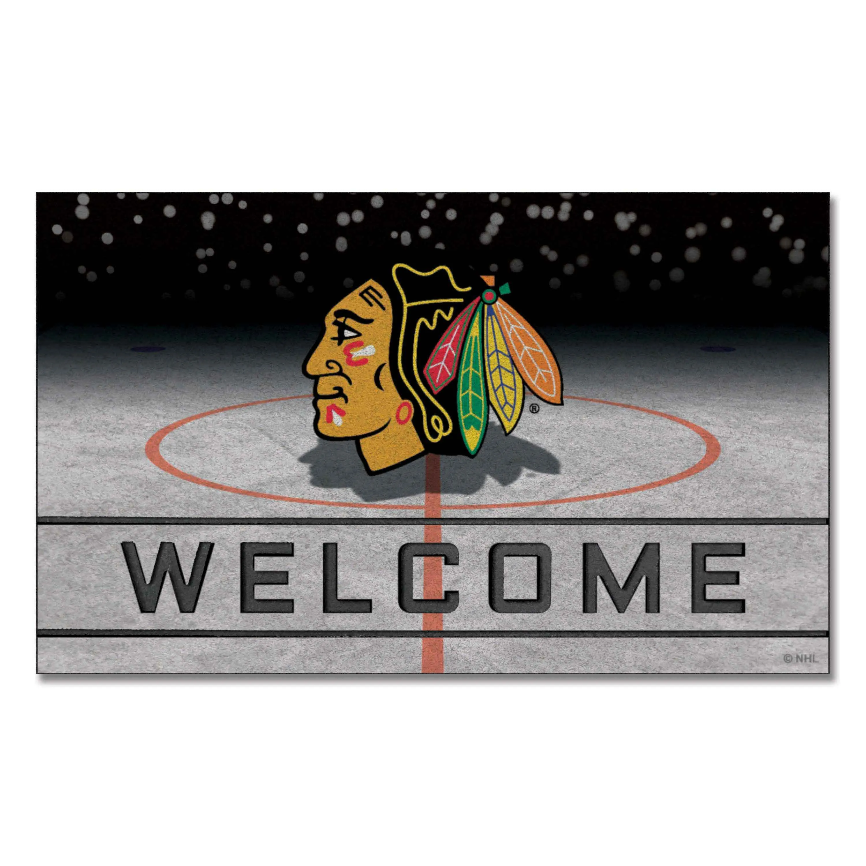 Chicago Blackhawks Rubber Door Mat - 18in. x 30in.
