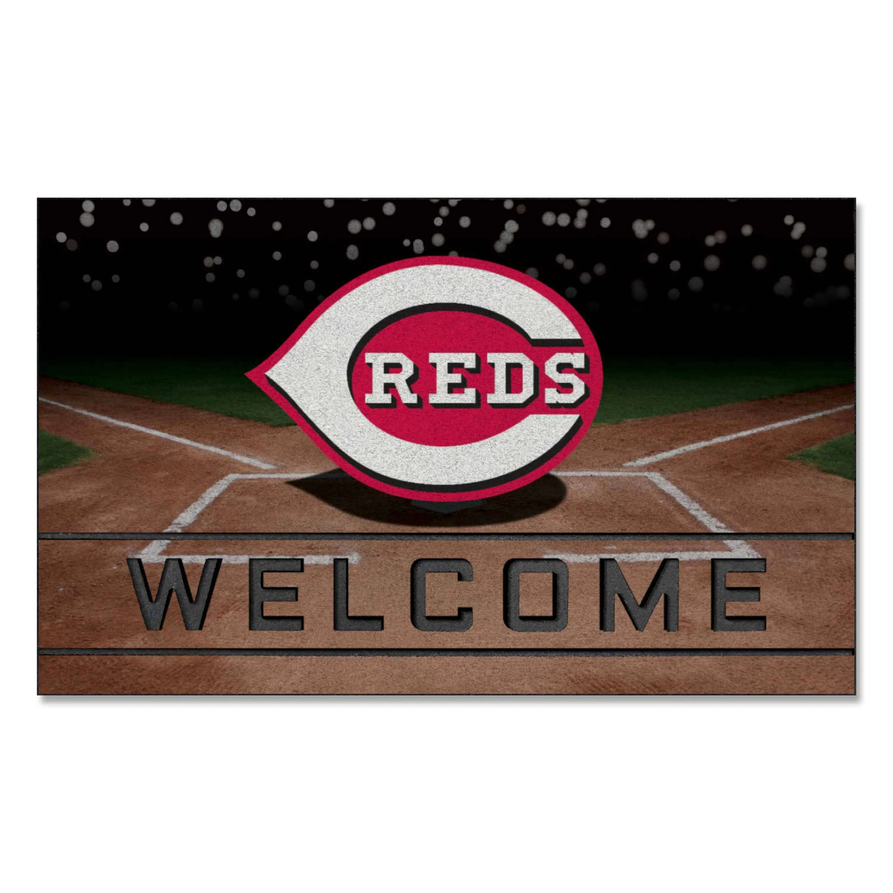 Cincinnati Reds Rubber Door Mat - 18in. x 30in.