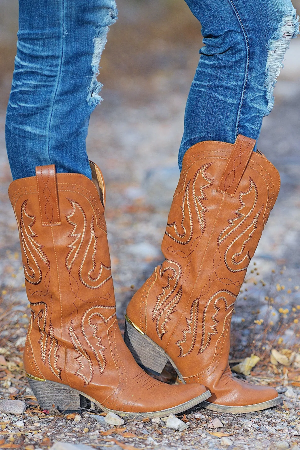 Cowboy Take Me Away Boots - Tan