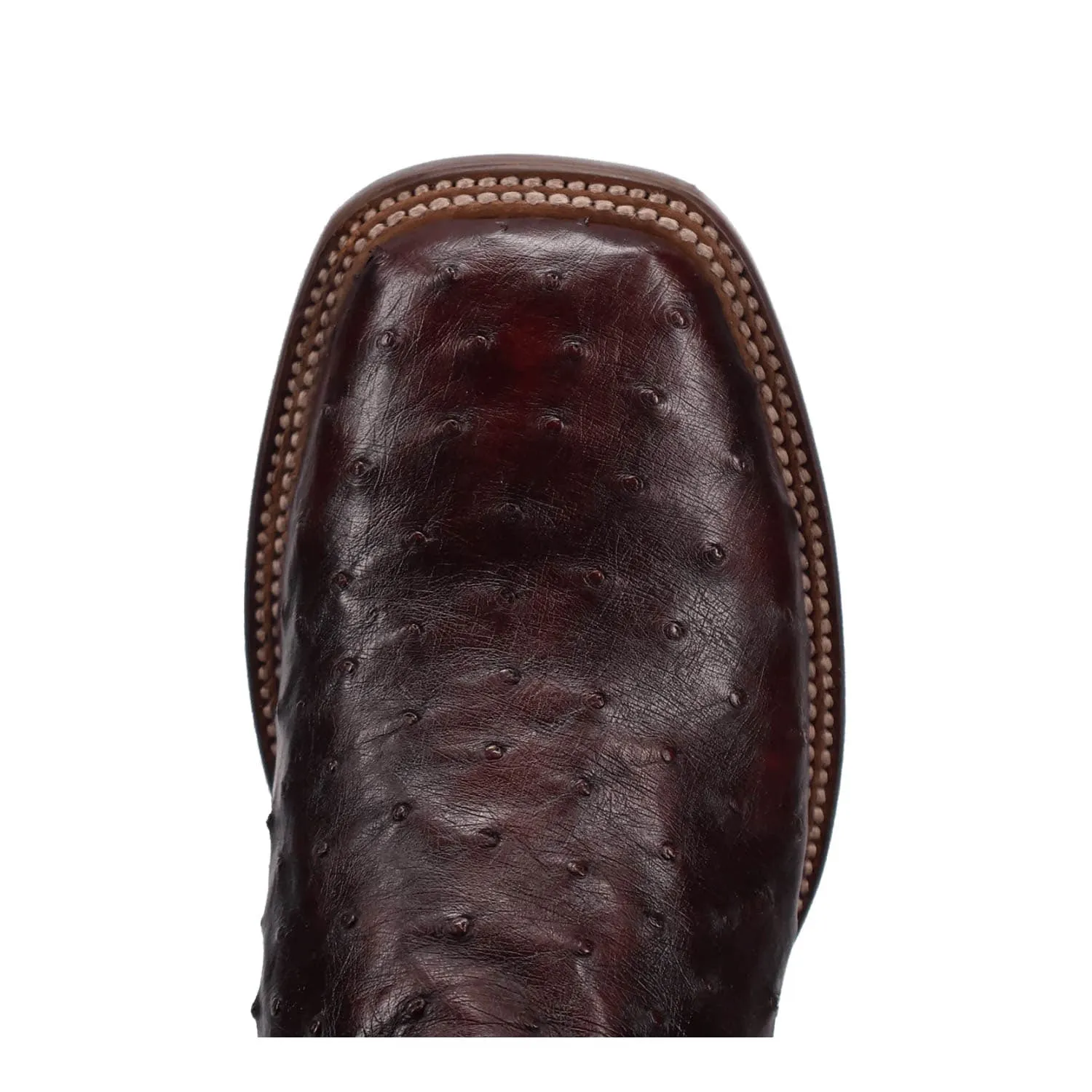 Dan Post Mens Alamosa Black Cherry Full Quill Ostrich Cowboy Boots