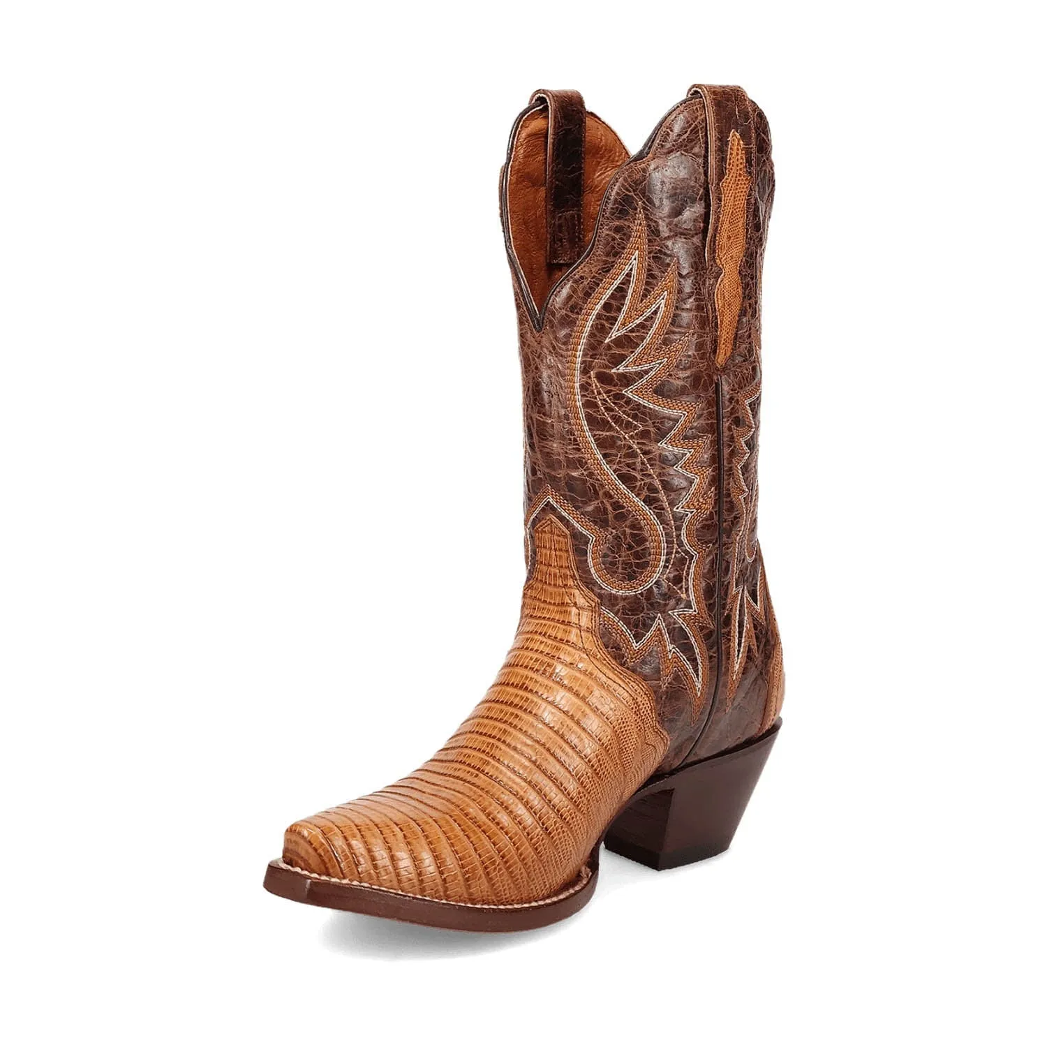 Dan Post Womens Celine Tan/Brown Lizard Cowboy Boots