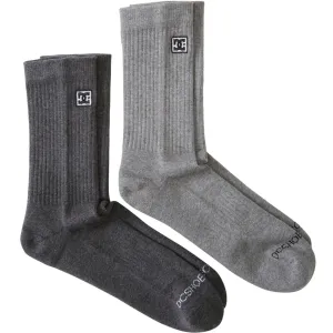 DC Shoes Mens 2 Pack Sports Crew Socks - Grey Heather - One Size