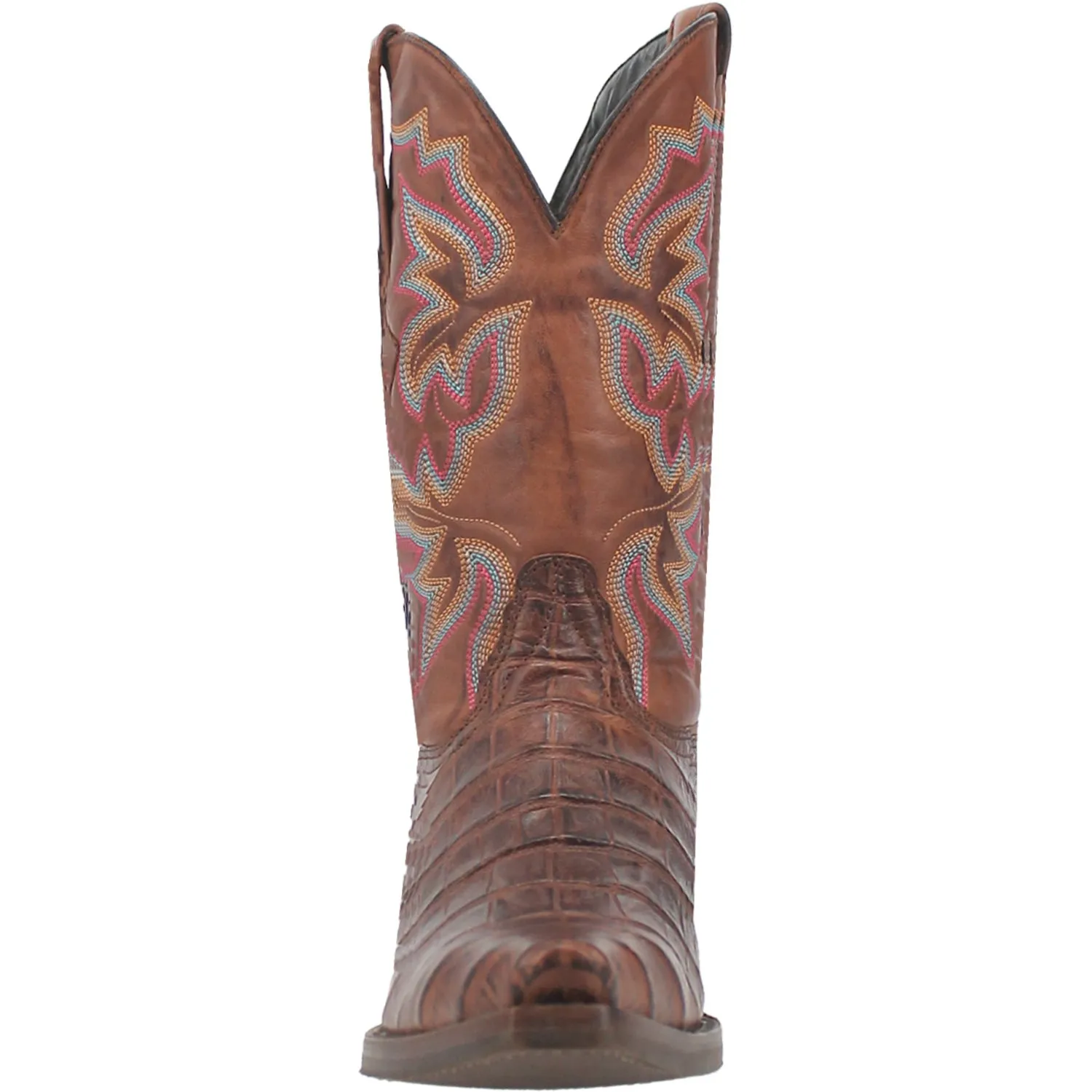 Dingo Mens Gator Brown Leather Cowboy Boots