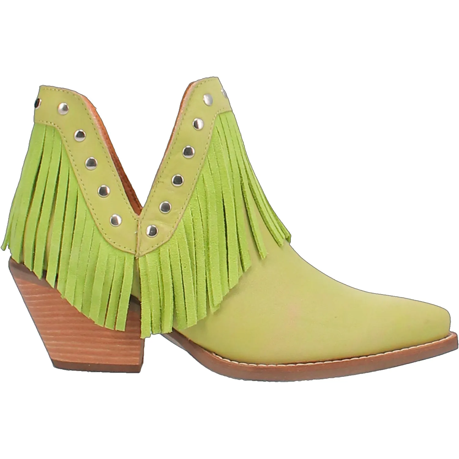 Dingo Womens Fine N Dandy Bootie Lime Leather Fashion Boots
