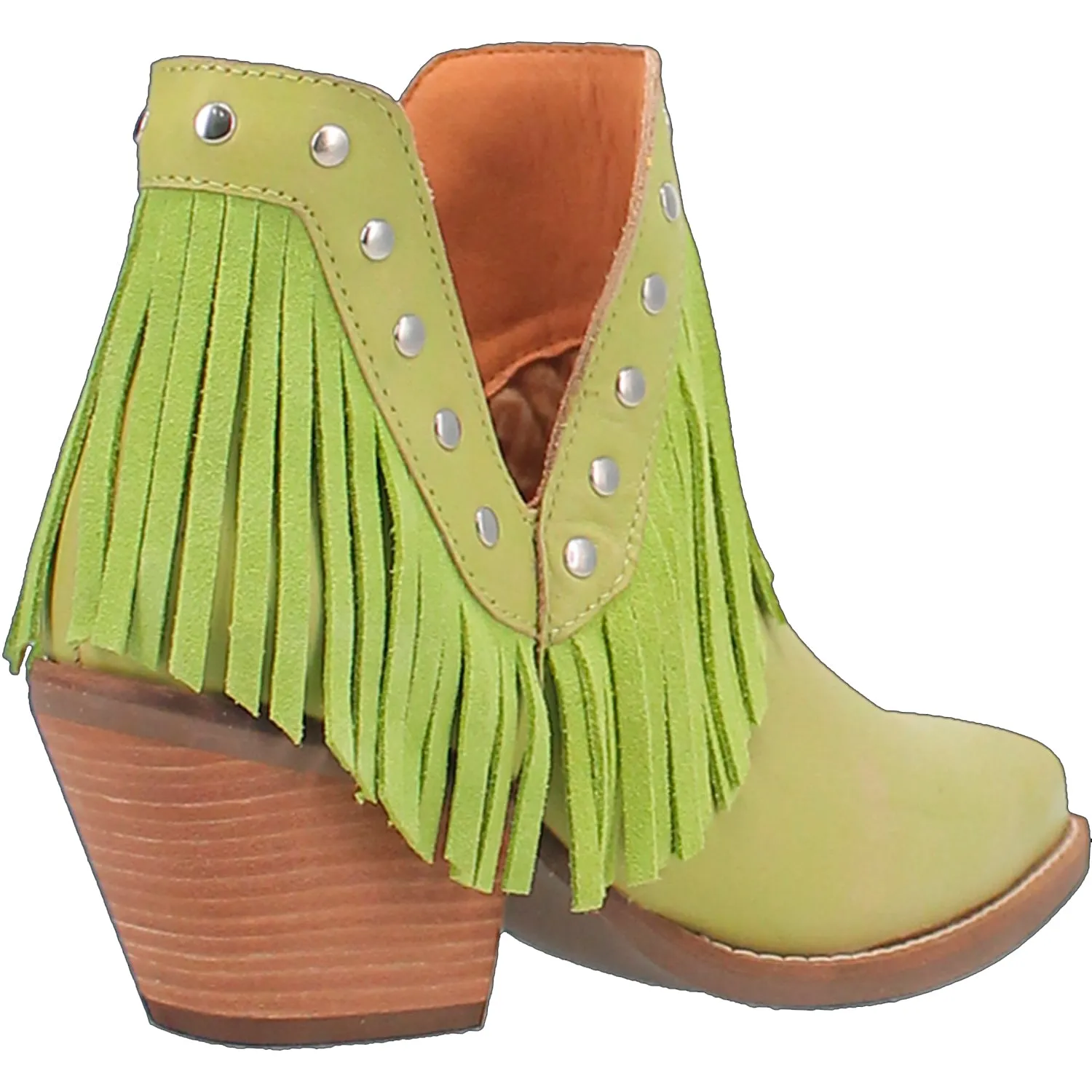 Dingo Womens Fine N Dandy Bootie Lime Leather Fashion Boots
