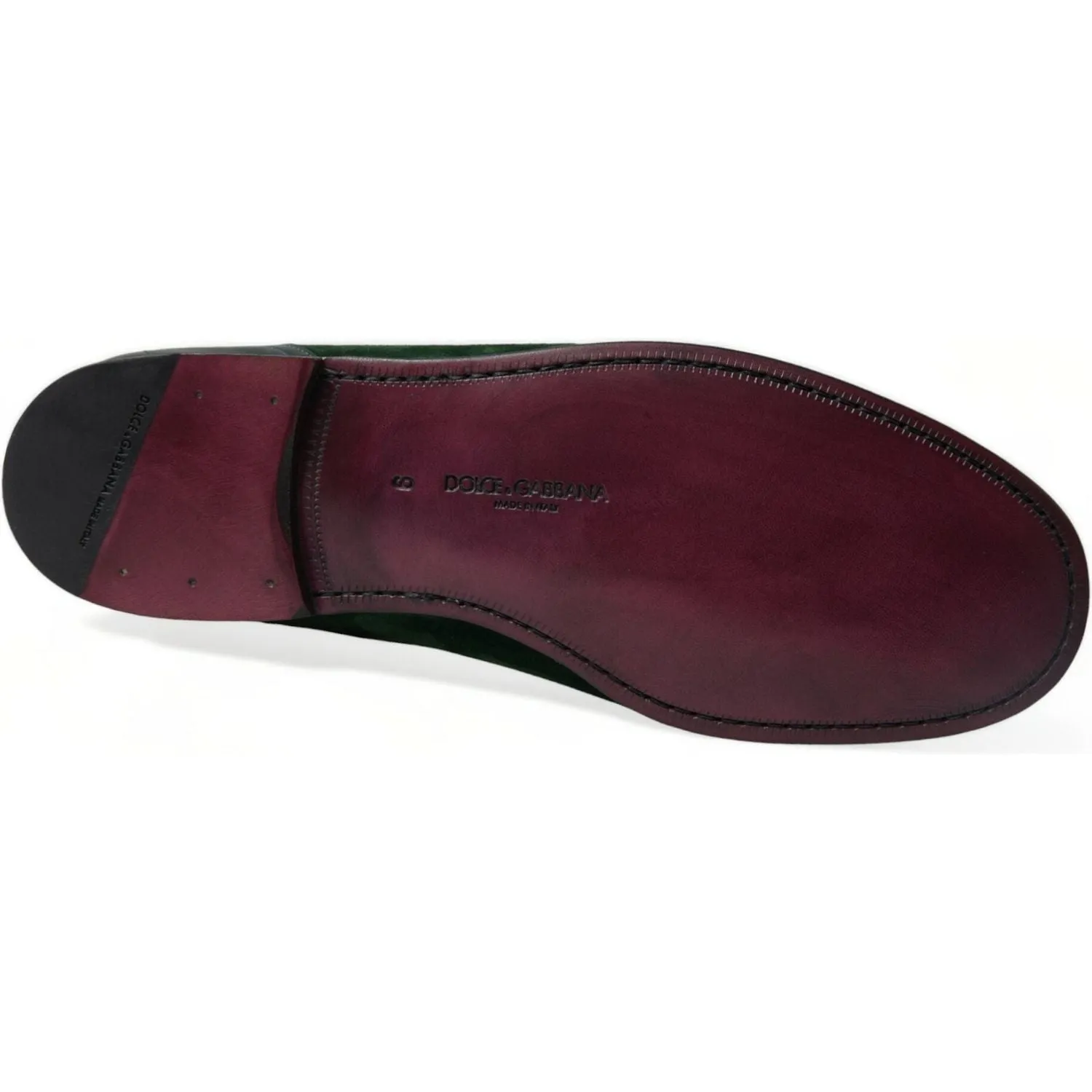 Dolce & Gabbana Emerald Velvet Leather Loafers for Men