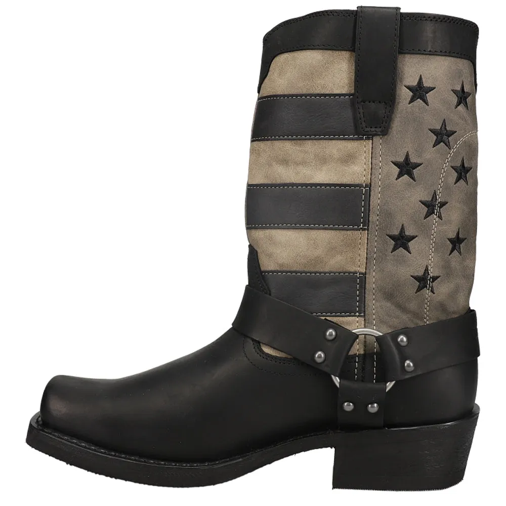 Faded Flag Patriotic Pull On Boots