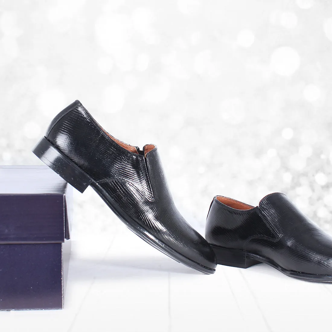 Formal shoes / 100% genuine leather – handmade black -6860