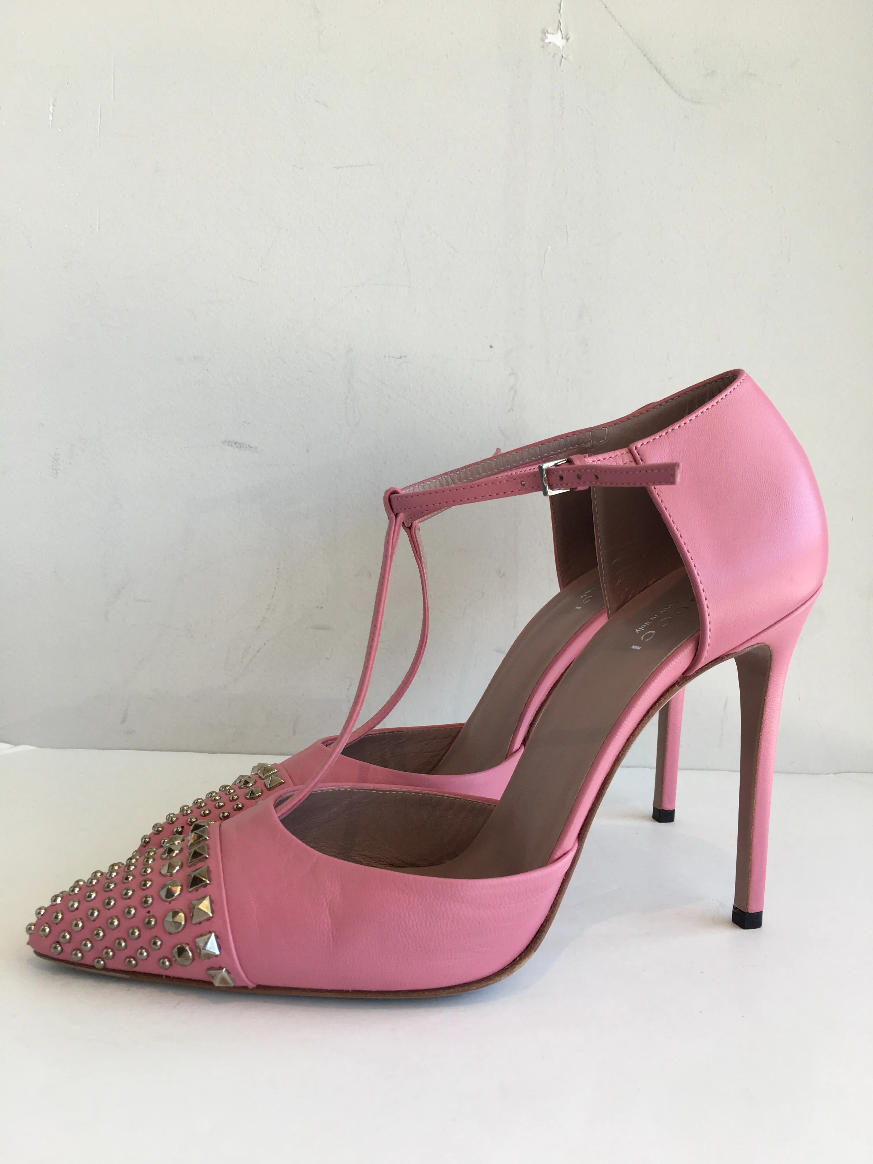 Gucci Studded T-Strap Pumps