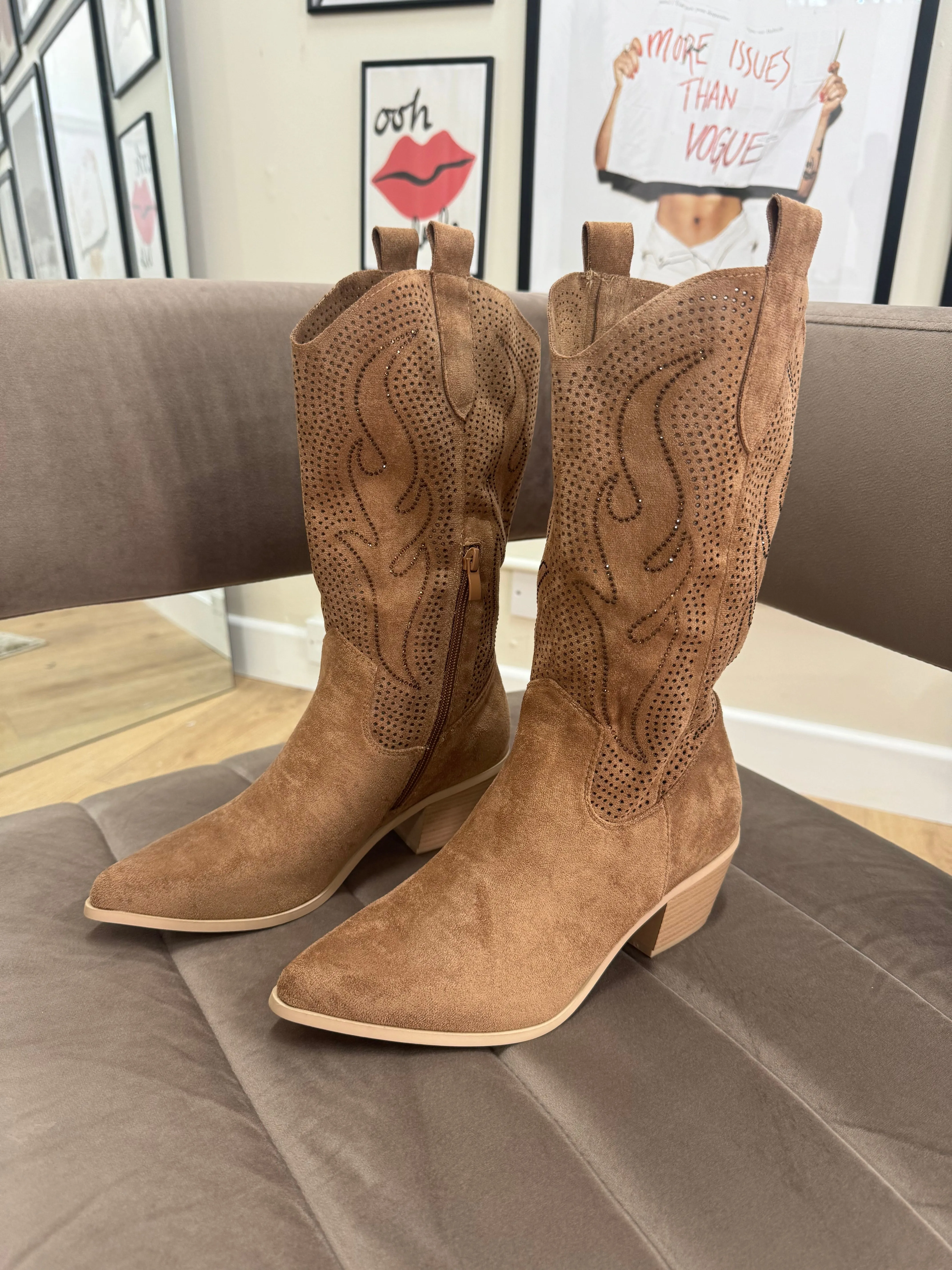 Jolene camel cowboy boots