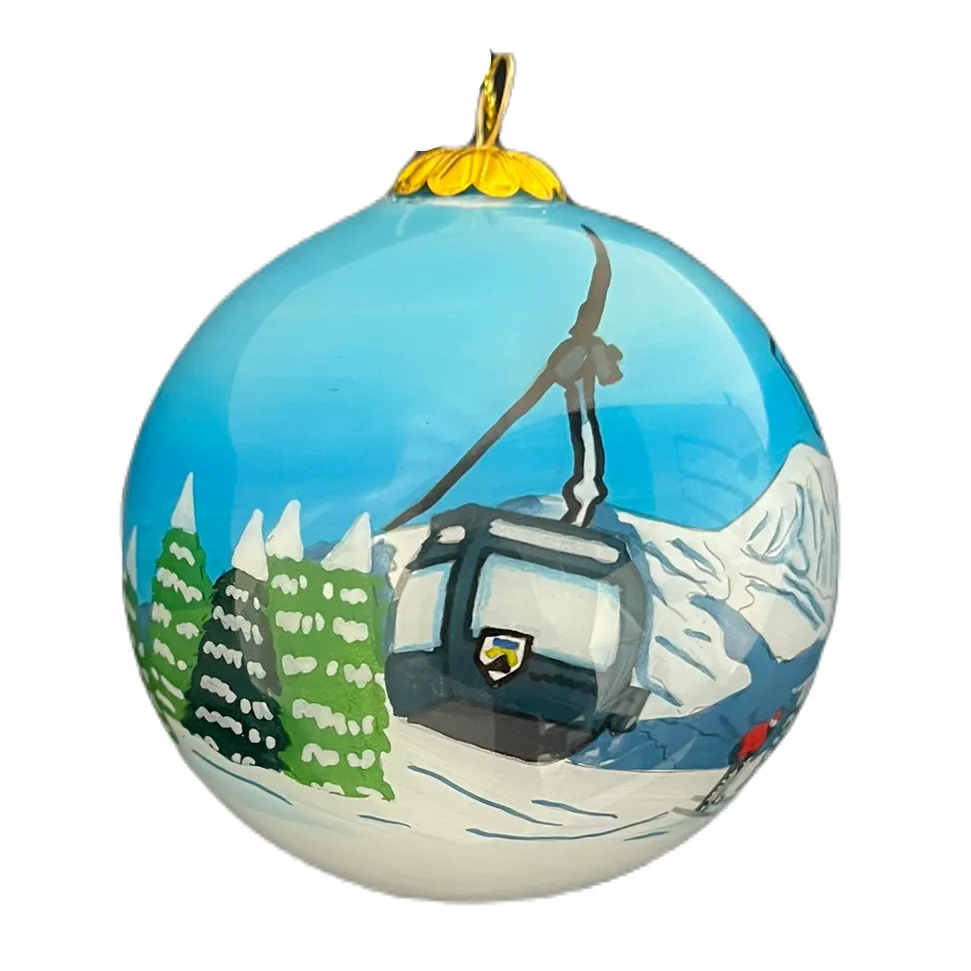 Killington Logo Hand Painted Glass Ornament