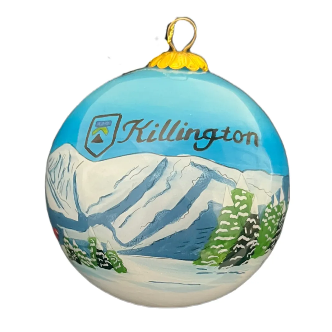 Killington Logo Hand Painted Glass Ornament