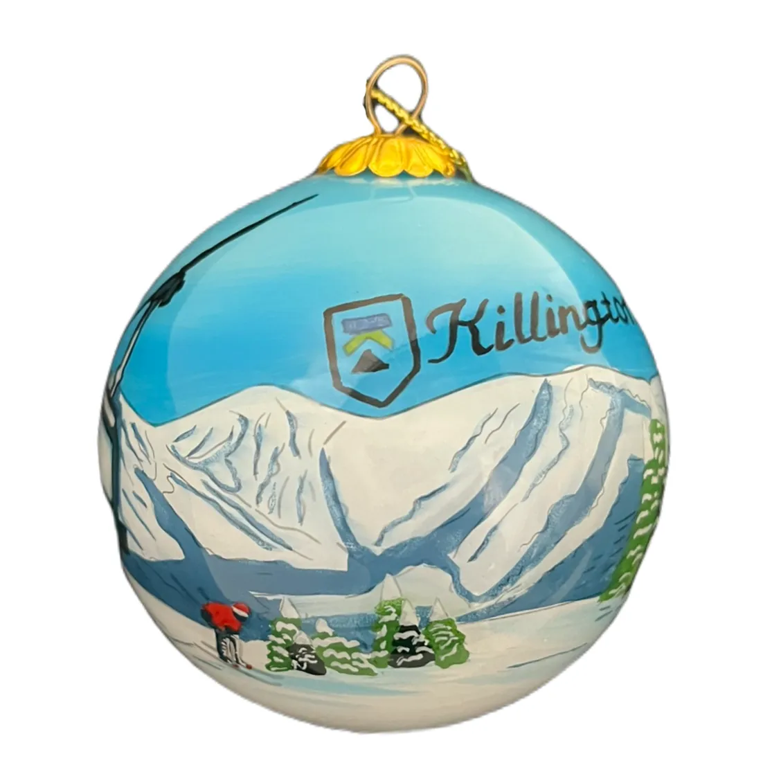 Killington Logo Hand Painted Glass Ornament