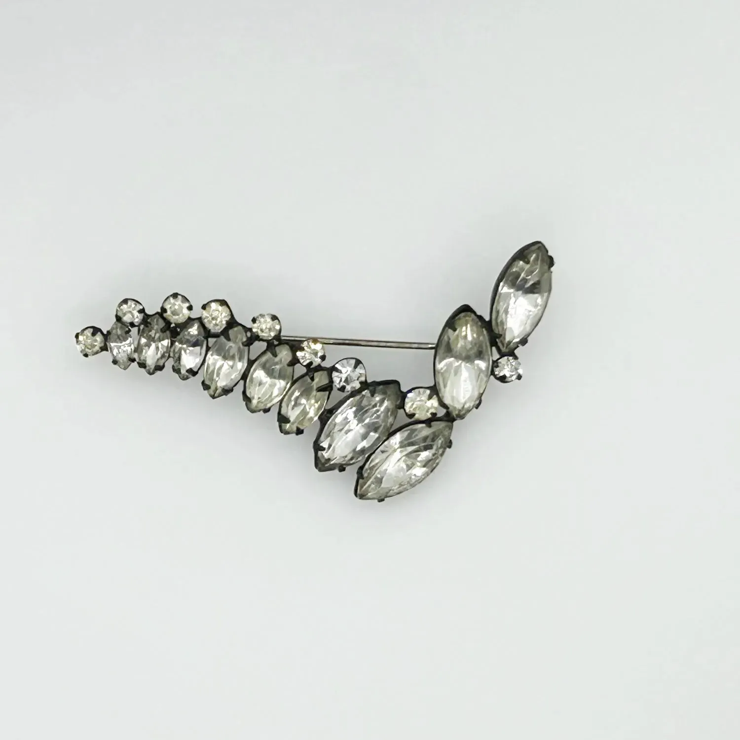 Make Waves with This Vintage Japanned Rhinestone Abstract Pin