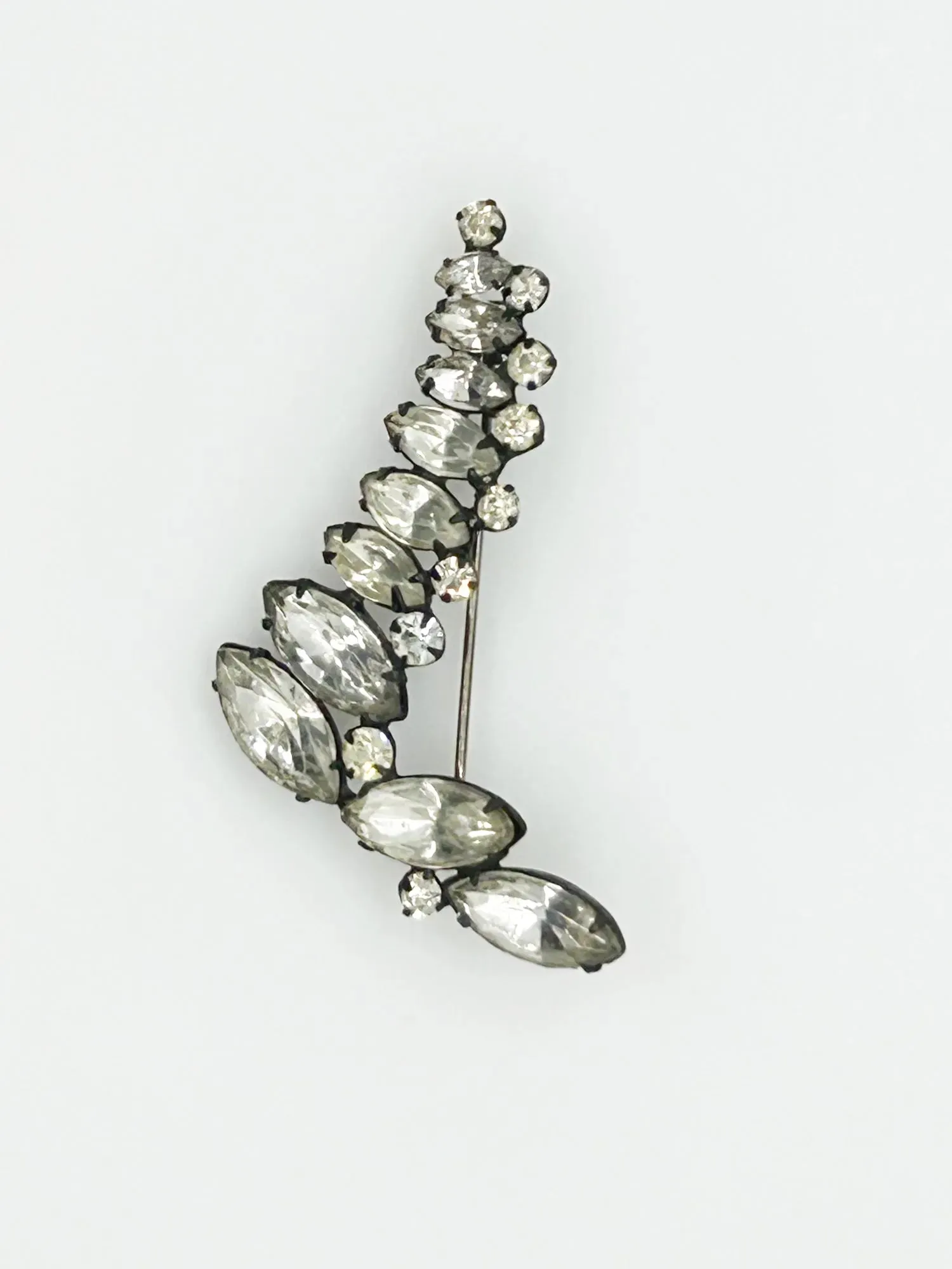Make Waves with This Vintage Japanned Rhinestone Abstract Pin
