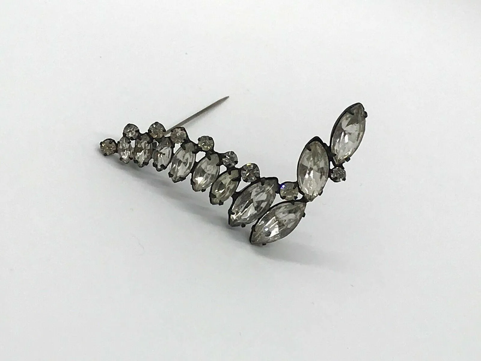 Make Waves with This Vintage Japanned Rhinestone Abstract Pin