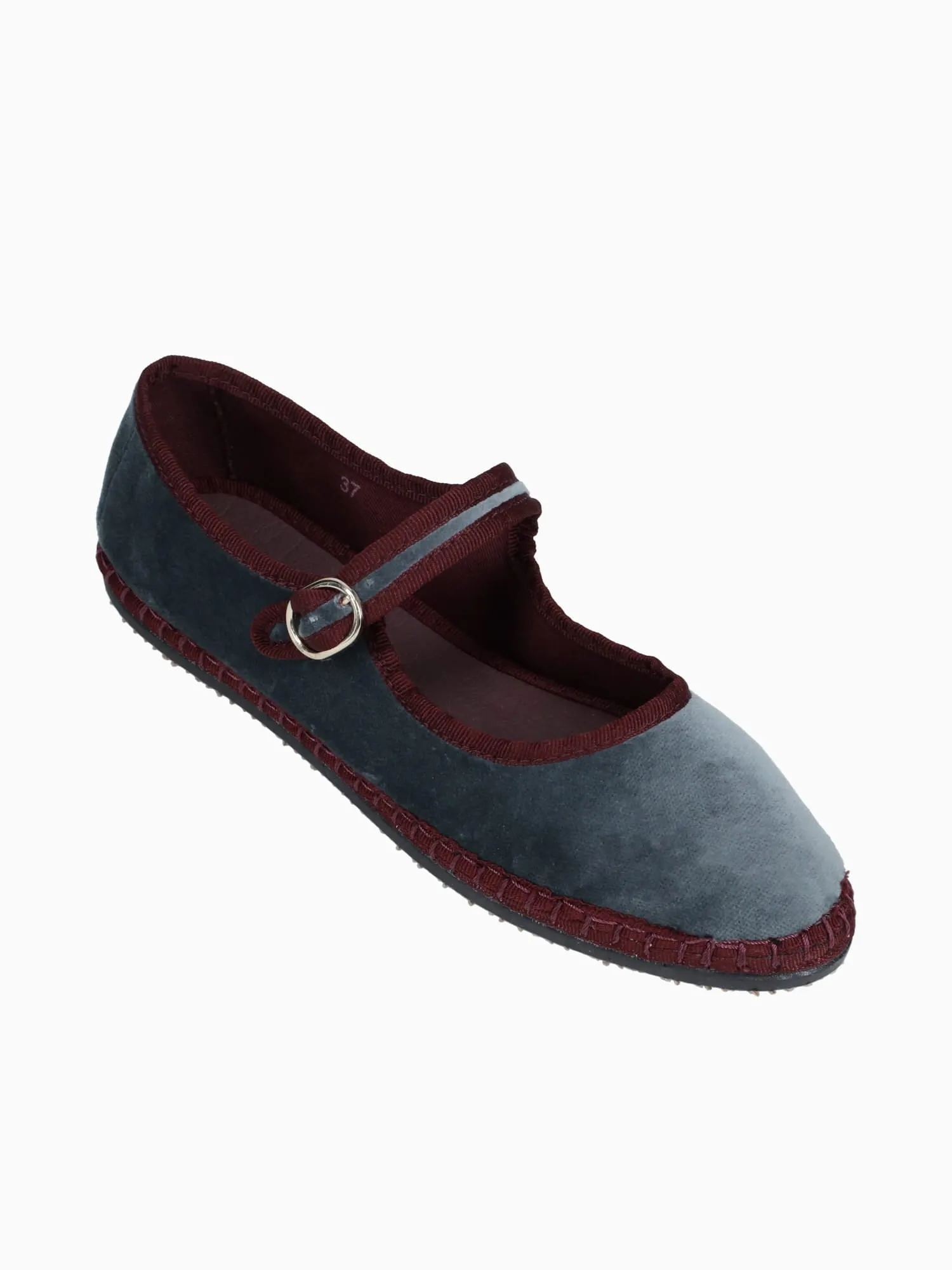 Mary Jane Velvet Gris Velvet