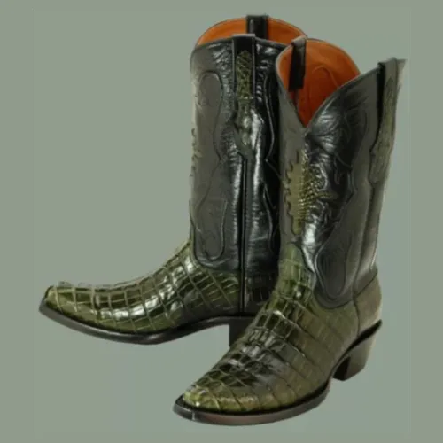 Men Cowboy Moscow Rust Western Performance Mustard Green Boots Square Toe Boot