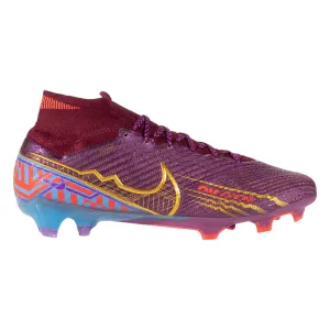 Nike Air Zoom Mercurial Superfly 9 KM Elite FG Firm Ground Soccer Cleats - Dark Beetroot/Vivid Gold