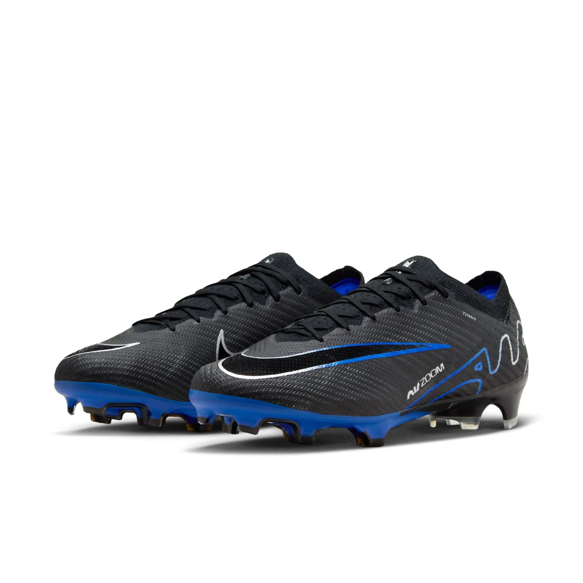 Nike Air Zoom Mercurial Vapor 15 Elite FG Soccer Cleat - Black/Chrome/HyperRoyal
