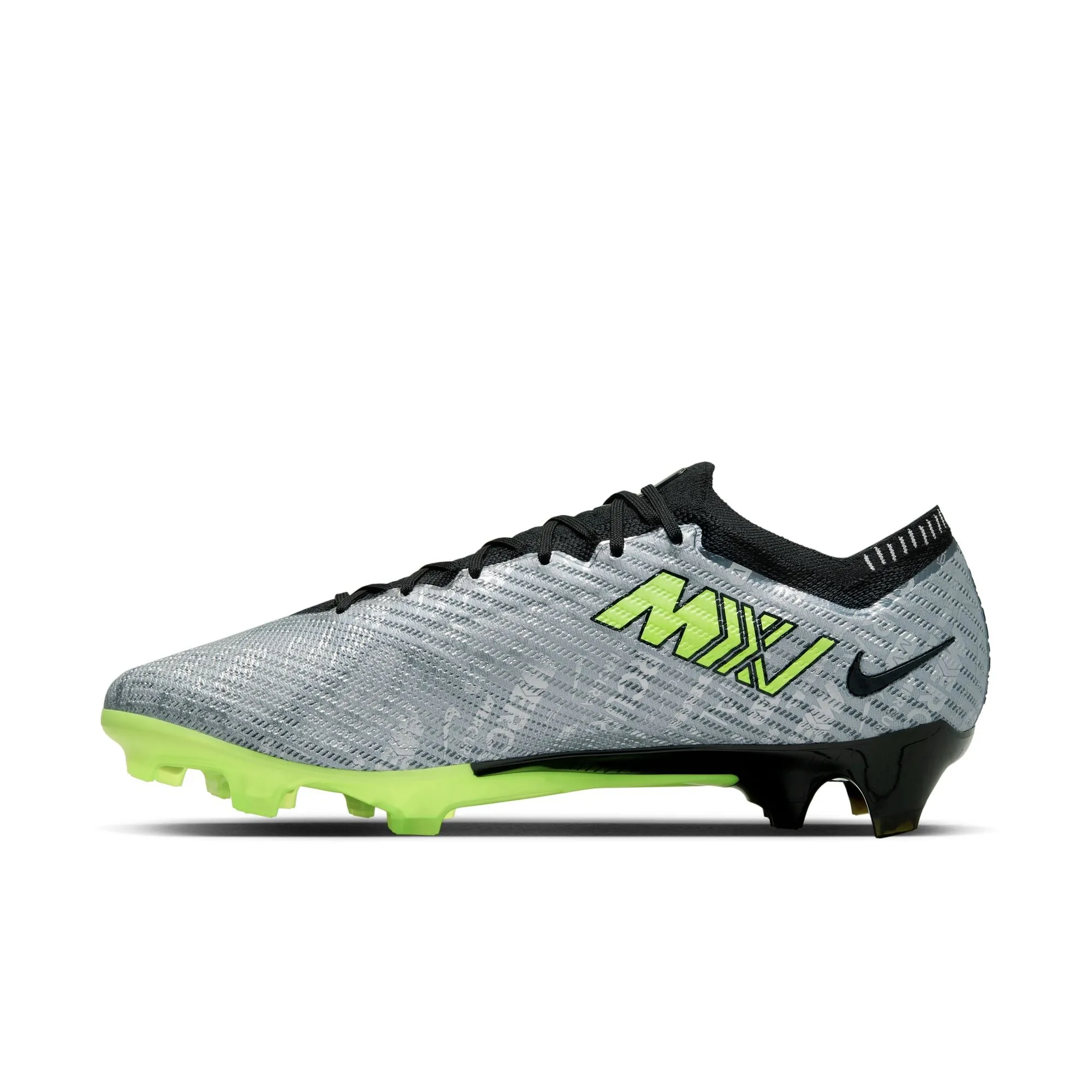 Nike Air Zoom Mercurial Vapor 15 Elite XXV FG Soccer Cleat - MetallicSilver/Volt/Black