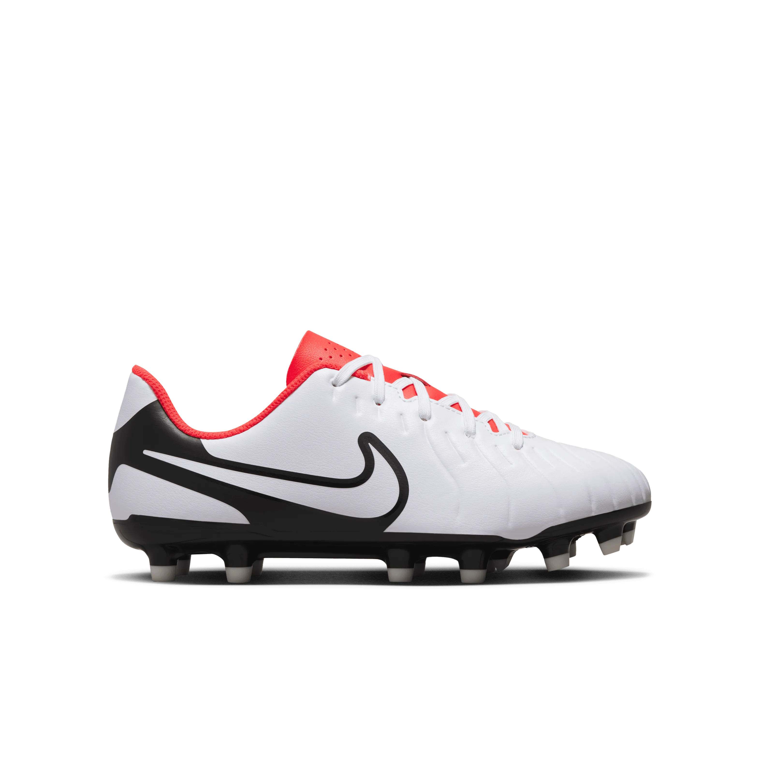 Nike Jr. Tiempo Legend 10 Club FG-WHITE/BLACK/BRIGHT CRIMSON
