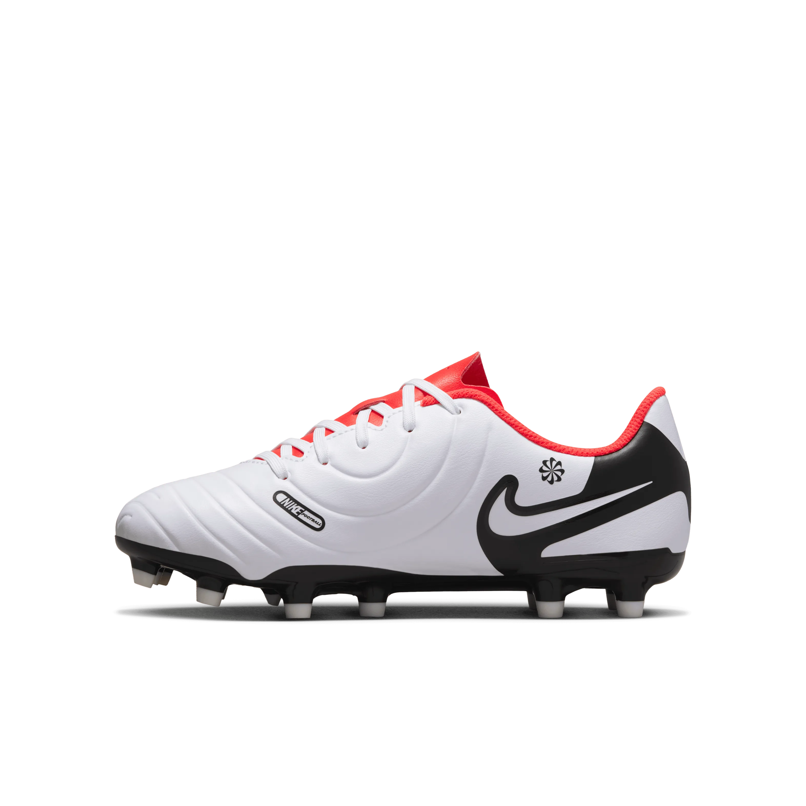 Nike Jr. Tiempo Legend 10 Club FG-WHITE/BLACK/BRIGHT CRIMSON